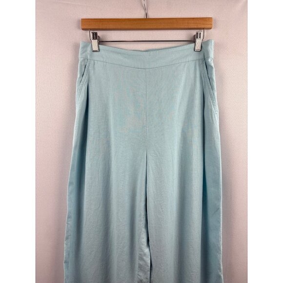 Women’s Madewell Size 6 Sky Blue Linen Billowy Pants - Picture 3 of 7